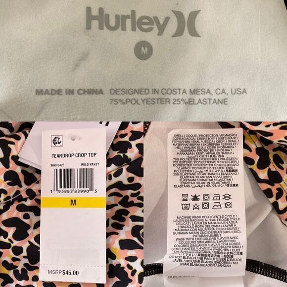 Hurley Wild Party Animal Teardrop Sleeveless Crop Top Medium - Picture 5 of 6
